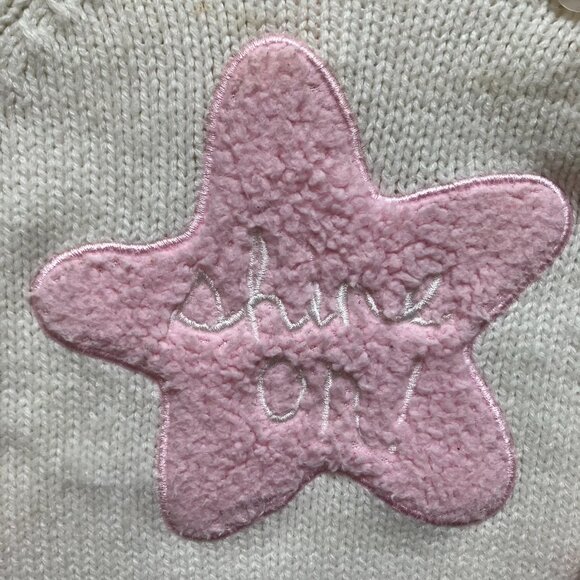 Joe Fresh Baby Sweater 6-12M | Knit Pullover Off-White “Shine On!” Star GUC - Picture 16 of 16